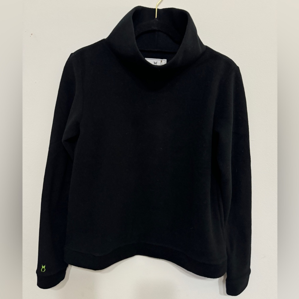 Dudley Stephens Park Slope Turtleneck in Black Vello Fleece
